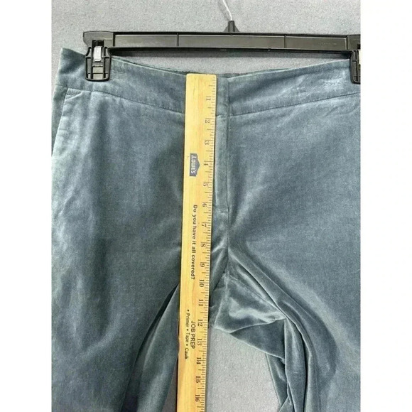 J. Jill Velvet Velveteen Pants Size 8P Blue Teal Straight Leg Mid Rise Stretch - Picture 9 of 10
